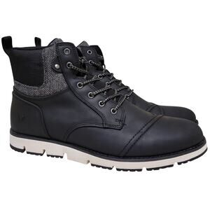 Territory Men Raider Work Hiking Combat Boots Size US 12W Black Leather